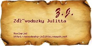 Závodszky Julitta névjegykártya